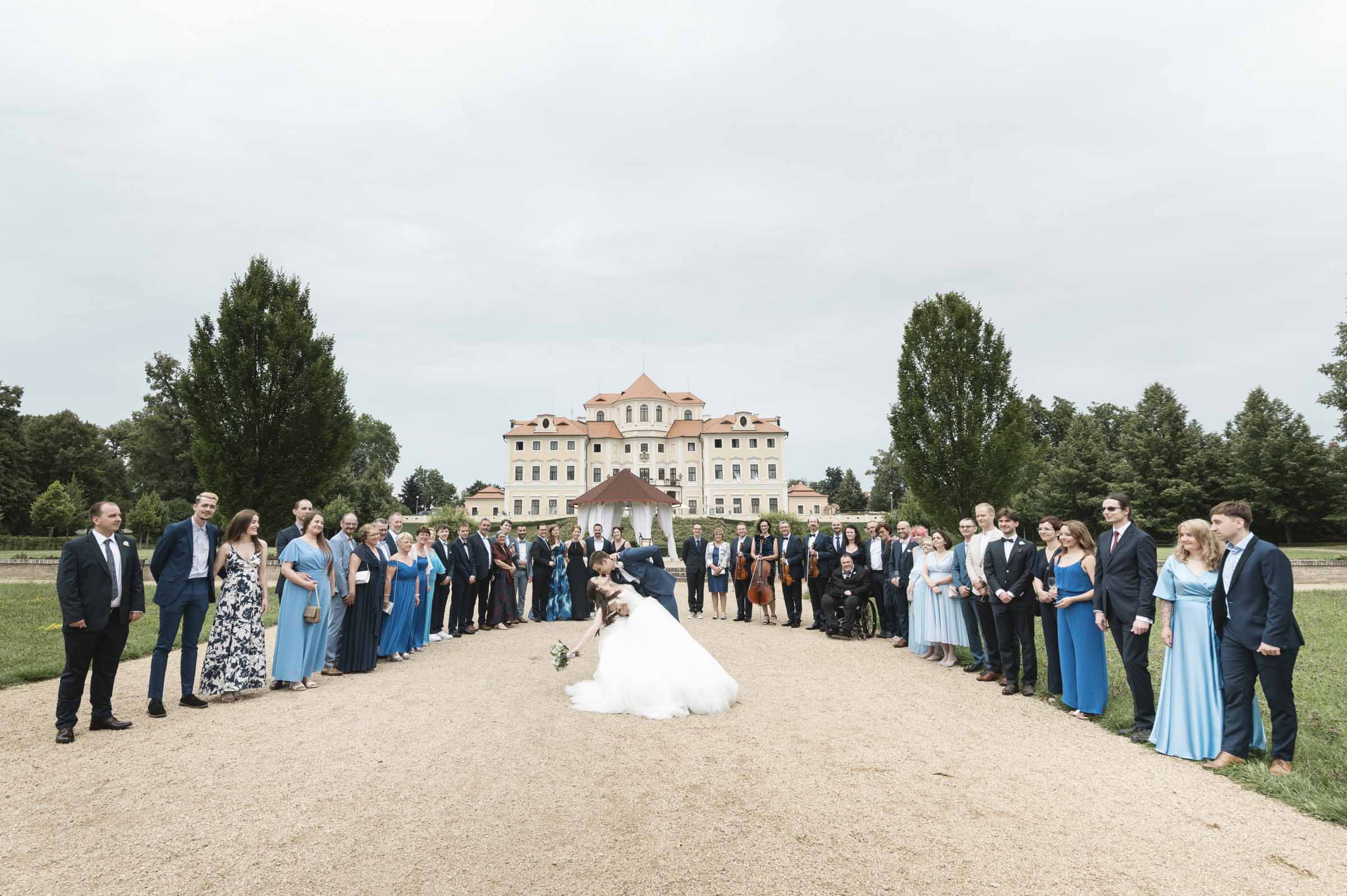 The sophisticated exit of the bride and groom at Chateau Liblice by Zuzana Fajmon