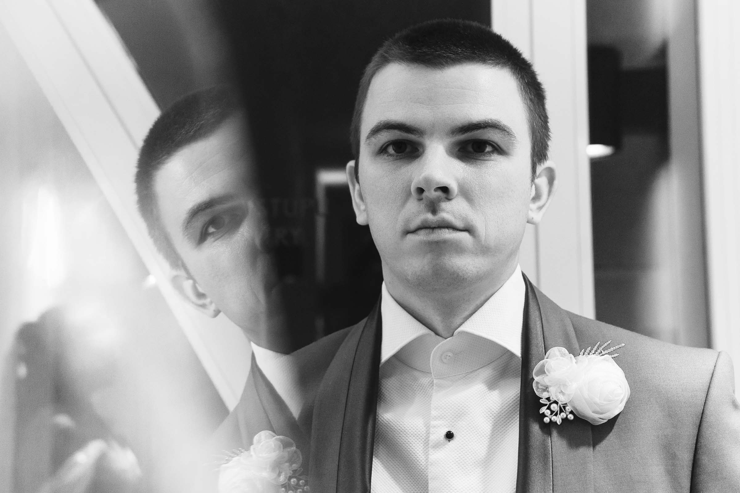 Black and white analog film portrait for a timeless wedding legacy by Zuzana Fajmon